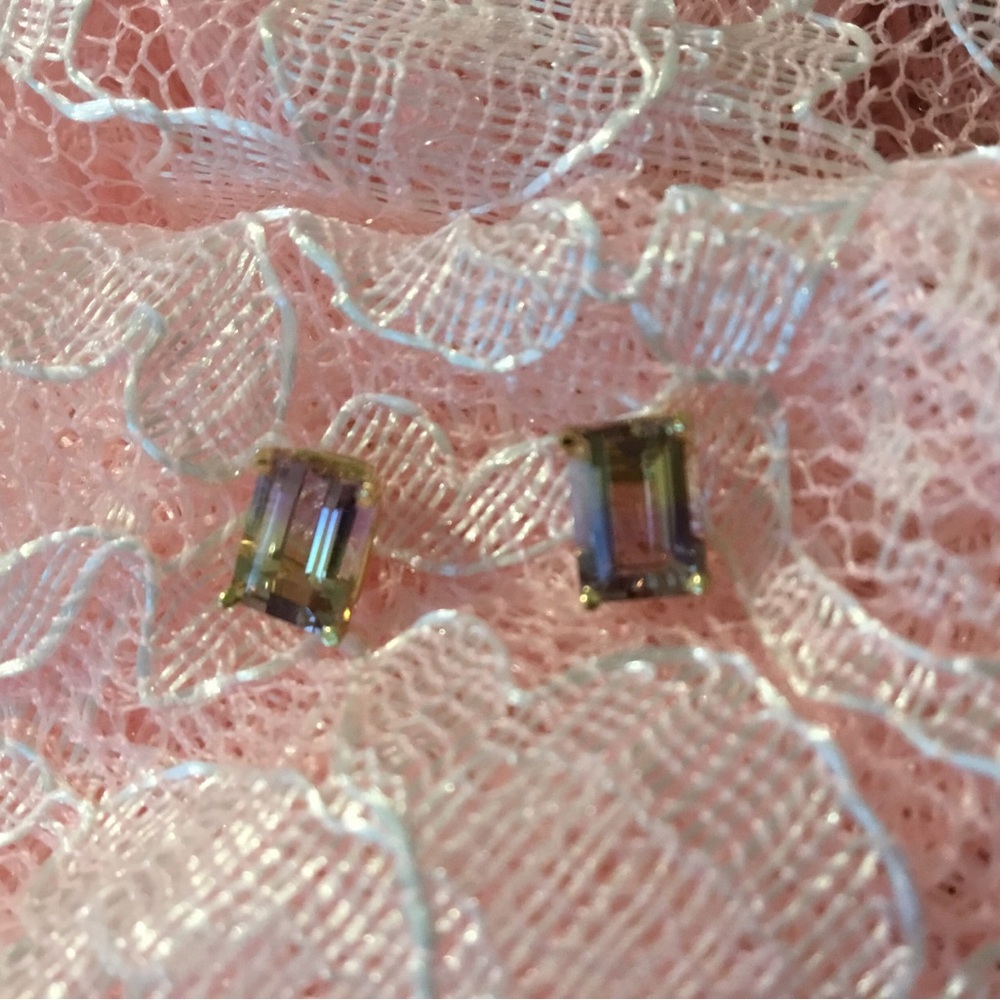 Vintage 14K Yellow Gold Amitrine (2.08 TCW)Gemstone Earrings